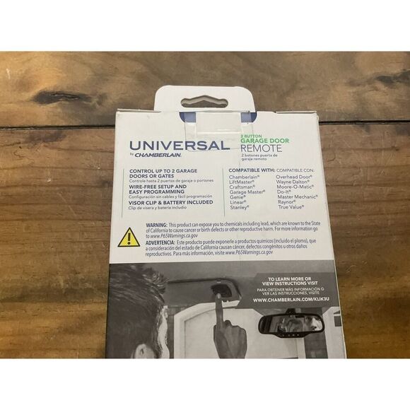 Chamberlain Clicker KLIK5U-BK2 Black Universal Garage Door Remote Two Button - Picture 4 of 5
